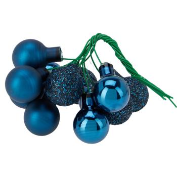 Koopman Christmas Balls on Metal Wire 2cm 12pcs Blue