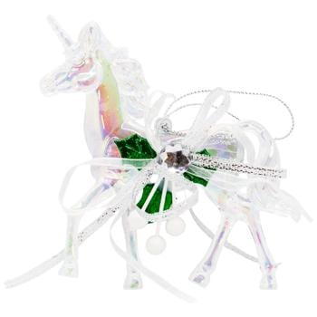 Transparent Unicorn Decoration with Decorations 11cm