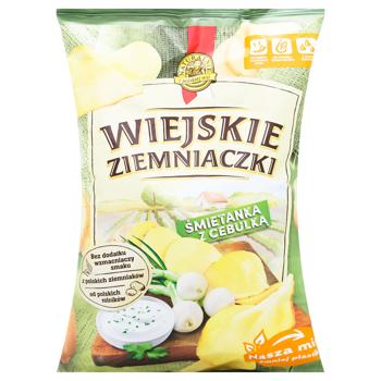 Wiejskie Ziemniaczki Sour Cream and Onion Chips 130g - buy, prices for MegaMarket - photo 1