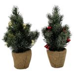 Елочка искусственная Actuel с колокольчиками в горшке в джуте 28см