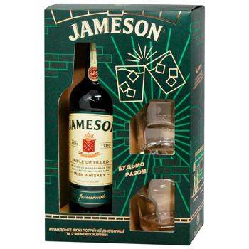 Jameson Whiskey 40% 0.7ml + 2 Glass Set