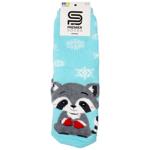 Шкарпетки Premier Socks жіночі класичні махрові з пухнастим малюнком Єнот р.23-25