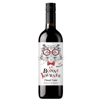 Вино La Bonne Journee Pinot Noir IGP Pays d'Oc сухое красное 13% 0,75л - купить, цены на Идеал - фото 1