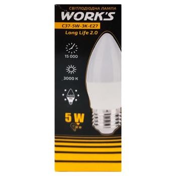 Work's Long-Life LED Lamp C37 5W 3K E27