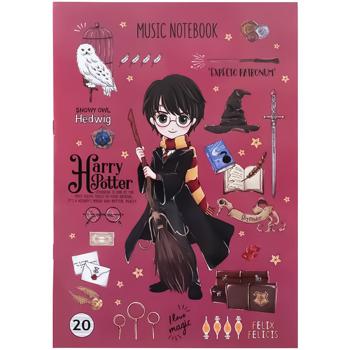 Зошит для нот Kite А4 20 аркушів картонна обкладинка Harry Potter HP24-404 - купить, цены на - фото 1