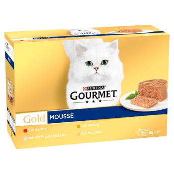 Набір вологого корму для котів Gourmet Gold 85 г x 12 шт - асорті - купить, цены на - фото 3