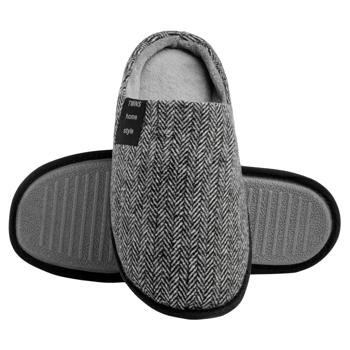 Капці домашні напівчешки чоловічі ELEGANT gray р.44-45 ГП Twins, пара - купити, ціни на Ідеал - фото 1
