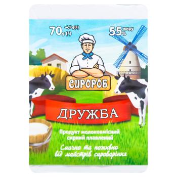 Продукт молокосодержащий сырный плавленый Сыророб Дружба 55% 70г - купить, цены на - фото 2