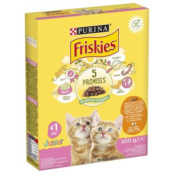 Корм сухий Friskies Junior з куркою, індичкою та овочами для кошенят 300г