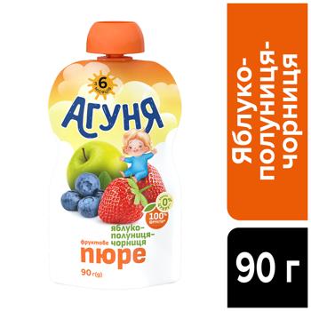 Пюре Агуня Яблоко-клубника-черника 90г - купить, цены на КОСМОС - фото 2