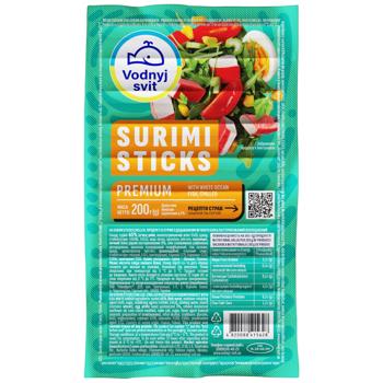 Продукт із сурімі Vodnyi Svit Surimi Sticks Premium охолоджений 200г - купити, ціни на КОСМОС - фото 1