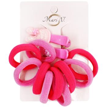 Mari N. Set of Kid's Hair Clips with Elastic Bands 12pcs in assortment - buy, prices for - photo 6