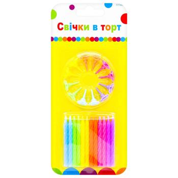 Свічки в торт Festa асорті 24шт - купити, ціни на Auchan - фото 1