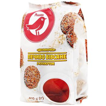 Auchan Desnyanochka Oatmeal Cookies with Sesame 400g - buy, prices for Biotus - photo 1
