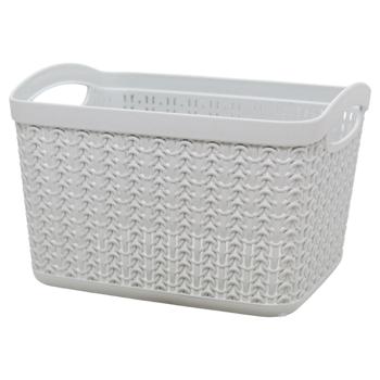 Кошик Ucsan Plastic Knit прямокутний сiрий металiк 3,3л