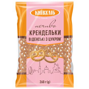 Печиво Київхліб Крендельки віденські з цукром 260г - купити, ціни на КОСМОС - фото 1