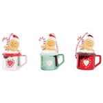 Actuel Mug with Gingerbread Christmas Tree Pendant 11.5cm in assortment