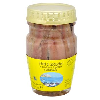 Aspra Anchovy Fillets in Sunflower Oil 80g - buy, prices for NOVUS - photo 1