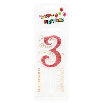 Number 3 Cake Candle with Glitter - buy, prices for Tavria V - photo 2