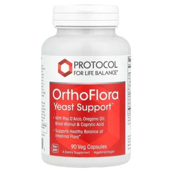 Поддержка кишечной микрофлоры, OrthoFlora Yeast Support, Protocol for Life Balance, 90 кап. - купить, цены на Biotus - фото 1