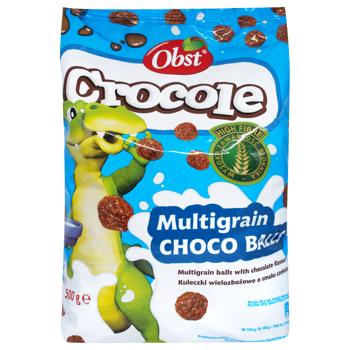 Сніданок сухий Obst Crocole Кульки мультизернові з шоколадним смаком 500г - купити, ціни на КОСМОС - фото 1
