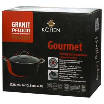 Кастрюля Kohen Gourmet с крышкой 6,8л - купить, цены на ULTRAMARKET - фото 4