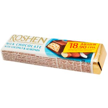 Батончик Roshen с кокосом и миндалем 38г - купить, цены на Торба - фото 2