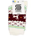Шкарпетки Premier Socks жіночі класичні махрові скандинавський принт Олені р.23-25 молочний