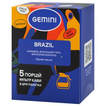 Дрип-кофе Gemini Brazil Mogiana 12г*5шт - купить, цены на MasterZoo - фото 1