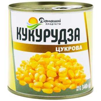 Кукуруза Домашние продукты сахарная 340г - купить, цены на ЕКО Маркет - фото 1