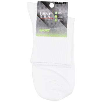 Nova Liniya Men's Sports White Socks Size 27-29 - buy, prices for Auchan - photo 1