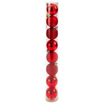 Actuel Red Christmas Tree Ball 5cm 8pcs