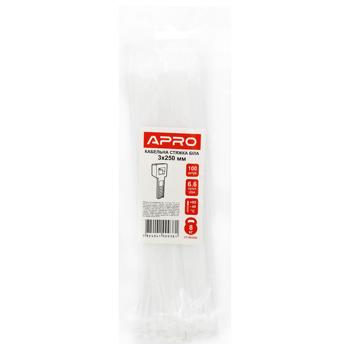 Apro White Cable Tie 3*250mm 100pcs