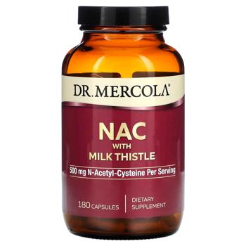 N-ацетилцистеин и расторопша Dr. Mercola NAC 500мг 180 капсул - купить, цены на Biotus - фото 1