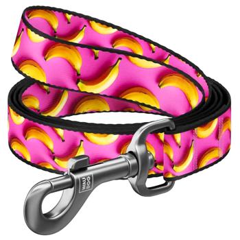 Waudog Nylon Leash 122cm/15mm with Design of Bananas on Pink - buy, prices for MasterZoo - photo 1