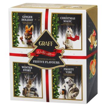 Набор чая Graff Ассорти новогодних вкусов 57,6г 32шт - купить, цены на NOVUS - фото 1