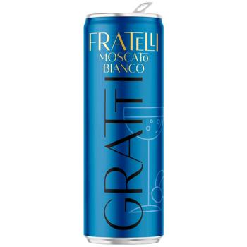 Напиток винный Fratelli Gratti Moscato Bianco белый полусладкий 6-6,9% 0,33л