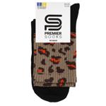 Premier Socks High Elastic Leopard Print Women's Socks s.23-25 Black