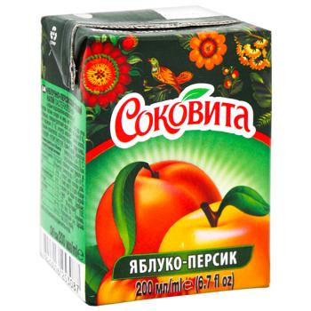 Напиток сокосодержащий Соковита яблочно-персиковый с мякотью 200мл - купить, цены на Чудо Маркет - фото 2
