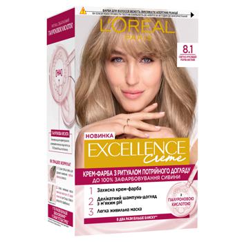 Фарба для волосся L'Oreal Paris Excellence Creme 8.1 Світло-русий попелястий - купити, ціни на КОСМОС - фото 1