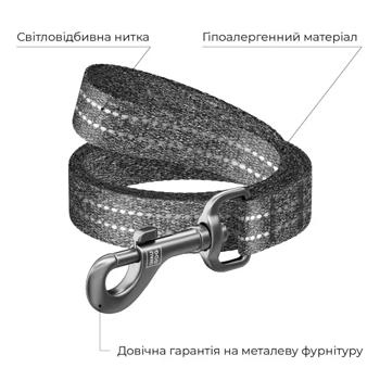 Повідець Waudog Re-cotton бавовняний світловідбивний 5м/25мм сірий - купити, ціни на - фото 2
