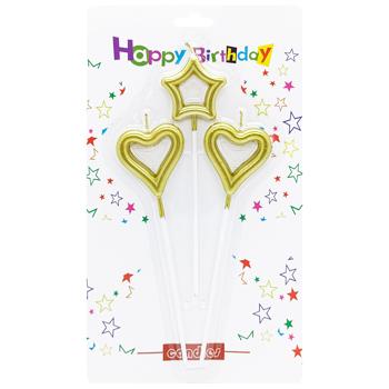 Set of Candles for Cake Hearts and Star 3pcs - buy, prices for Tavria V - photo 3