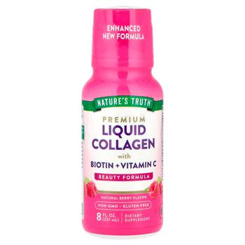 Nature's Truth, Premium Liquid Collagen with Biotin + Vitamin C, Natural Berry, 8 fl oz (237 ml) - купить, цены на Biotus - фото 1