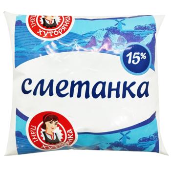 Pani Khutorianka Smetanka Sour Сream Product 15% 400g - buy, prices for Chudo Market - photo 1