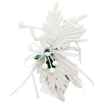 Украшение Ангел белый с украшениями 17см - купить, цены на МегаМаркет - фото 1