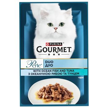 Корм влажный Gourmet Perle Duo с океанической рыбой и тунцом для взрослых кошек 85г - купить, цены на - фото 4