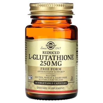 Глутатион, L-Glutathione, Solgar, 250 мг, 30 капсул