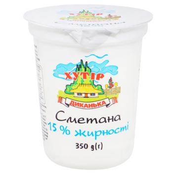 Сметана Хутор Диканька 15% 350г - купить, цены на Auchan - фото 1