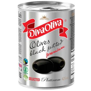 Diva Oliva Pitted Black Olives 432ml - buy, prices for METRO - photo 1