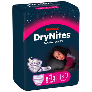 Подгузники-трусики Huggies DryNites для девочек ночные 8-15лет 9шт - купить, цены на КОСМОС - фото 1